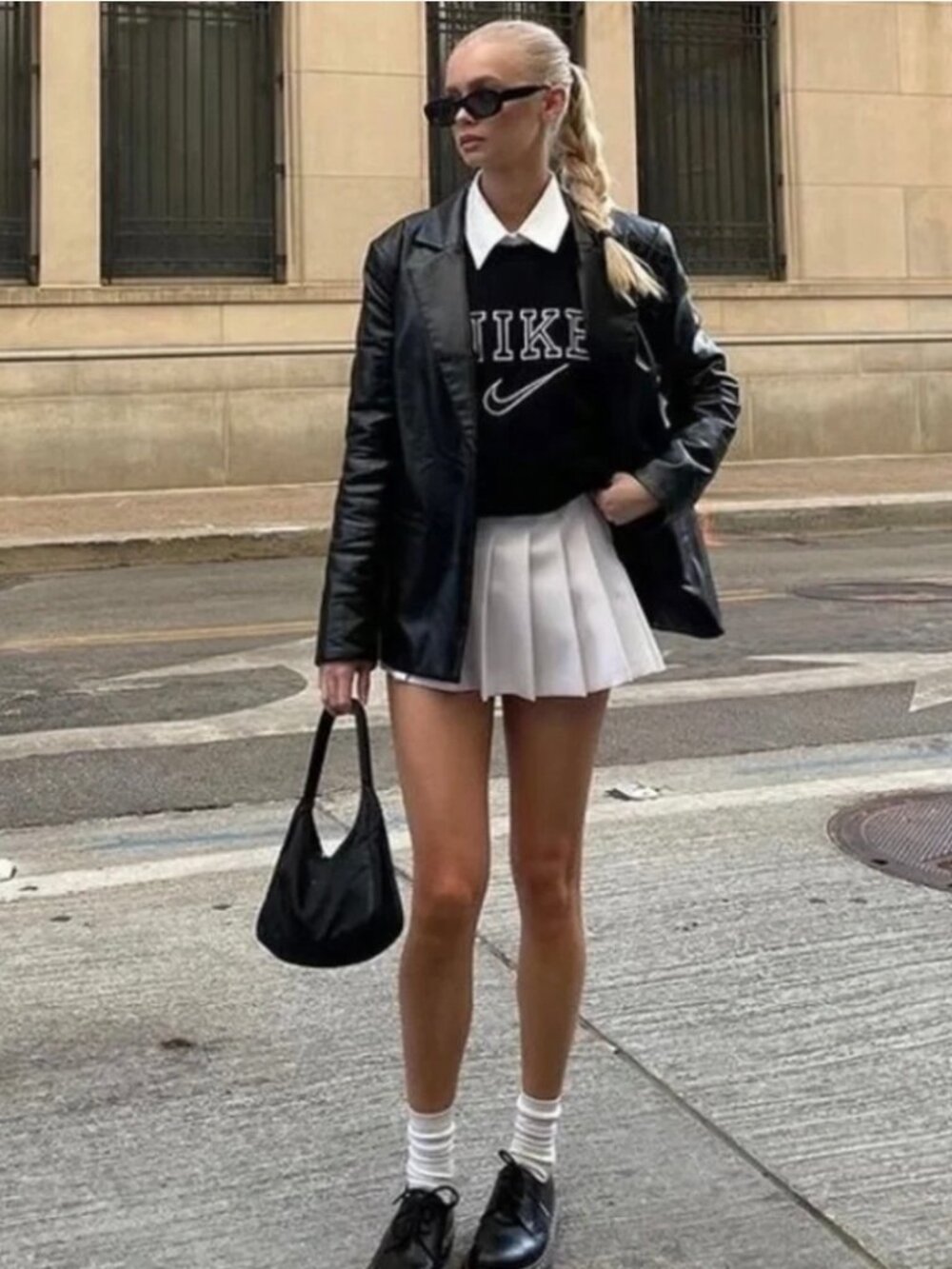 White Pleated Mini Skirt Size Small